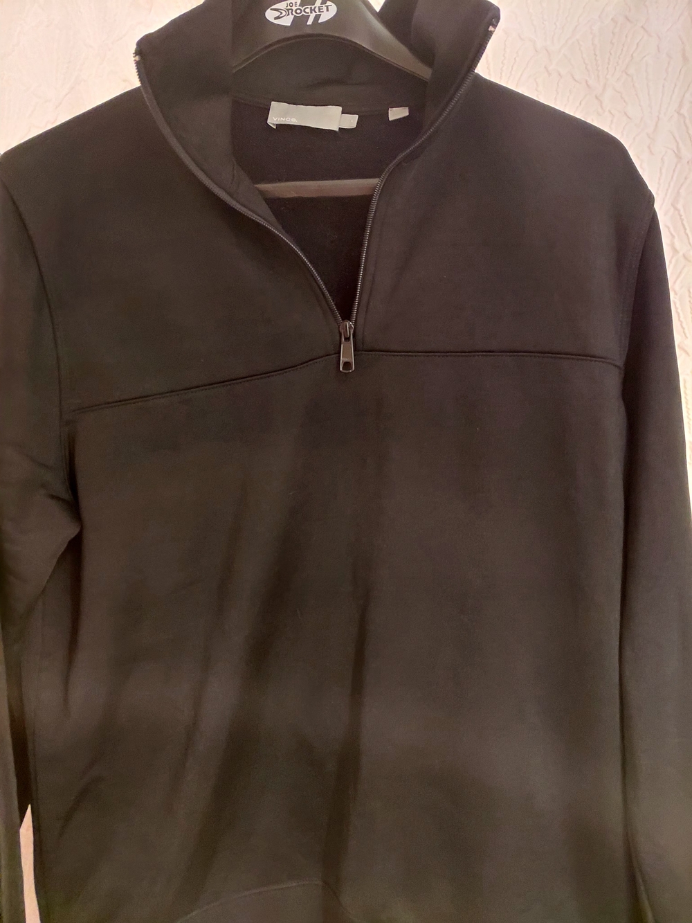 Vince Men's Black Zip-Up Quarter Sweatshirt Lg